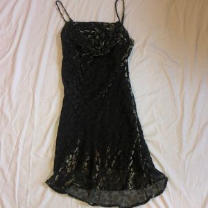 Green and Black Velvet Animal Print Mini Flowy Dress